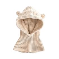 Gorro De Inverno Para Bebê Em Tricô Com Balaclava, Desenho Animado Fofo, Cachecol Integrado, Touca Gorro De Inverno Para Bebê Em Tricô Com Balaclava, Desenho Animado Fofo, Cachecol Integrado, Touca