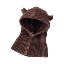 Gorro De Inverno Para Bebê Em Tricô Com Balaclava, Desenho Animado Fofo, Cachecol Integrado, Touca Gorro De Inverno Para Bebê Em Tricô Com Balaclava, Desenho Animado Fofo, Cachecol Integrado, Touca