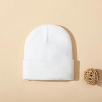 Gorro De Inverno Para Bebê Recém-Nascido Em Cor Sólida, Tricô De Pelúcia, Bonitinho Para Meninos E