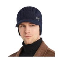 Gorro De Inverno Quente Para Homens E Mulheres Com Forro De Fleece, Com Aba E Protetor De Orelhas,