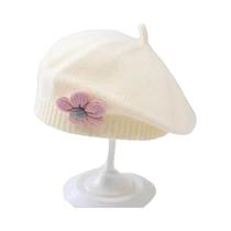 Gorro De Inverno Quente Para Meninas Bebês, Chapéu De Flor Tricotado, Estilo Coreano, Gorro De Cor