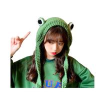 Gorro De Inverno Tricotado Em Forma De Sapo Para Mulheres, Acessório De Fantasia, Presentes Gorro De Inverno Tricotado Em Forma De Sapo Para Mulheres, Acessório De Fantasia, Presentes