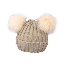 Gorro De Inverno Tricotado Para Bebê Com Pompom Fofo Quente Sólido Para Crianças Meninos E Meninas