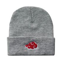 Gorro De Inverno Tricotado Preto Unissex, Boné De Cosplay De Anime Ninja Com Nuvem Vermelha E Gorro De Inverno Tricotado Preto Unissex, Boné De Cosplay De Anime Ninja Com Nuvem Vermelha E