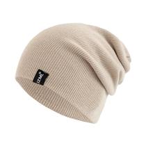 Gorro De Inverno Tricotado Unissex Em Várias Cores Com Etiqueta Decorativa Casual Para Uso Diário Ao
