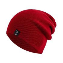 Gorro De Inverno Tricotado Unissex Em Várias Cores Com Etiqueta Decorativa Casual Para Uso Diário Ao