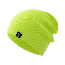 Gorro De Inverno Tricotado Unissex Em Várias Cores Com Etiqueta Decorativa Casual Para Uso Diário Ao