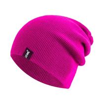 Gorro De Inverno Tricotado Unissex Em Várias Cores Com Etiqueta Decorativa Casual Para Uso Diário Ao