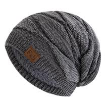 Gorro De Inverno Unissex Com Forro De Fleece Quente Para Homens E Mulheres, Boné Casual Tricotado Em