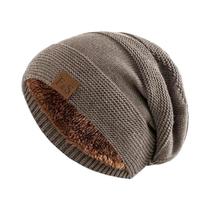 Gorro De Inverno Unissex Com Forro De Pelúcia, Chapéu Tricotado Quente Para Homens E Mulheres, Gorro