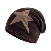 Gorro De Inverno Unissex Com Forro De Pelúcia, Padrão De Cinco Estrelas, Boné Quente Para Esqui Para