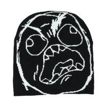 Gorro De Inverno Unissex De Tricô Com Estampa Divertida De Rosto De Desenho Animado, Macio, Quente,