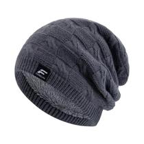 Gorro De Inverno Unissex De Tricô Com Forro De Pelúcia E Letra F, Boné Quente Para Homens E Mulheres