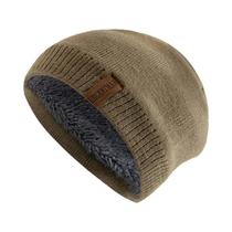 Gorro De Inverno Unissex Em Cor Sólida, Tricotado, Quente, Forrado Com Pelúcia, Boné Para Homens E