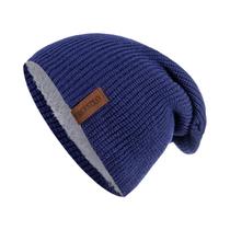 Gorro De Inverno Unissex Forrado Com Pelo, Tricotado, Quente, Boné De Esqui Sólido Para Homens E