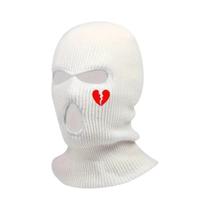 Gorro De Inverno Unissex Quente E À Prova De Vento, Máscara De Esqui Com Bordado De Coração,