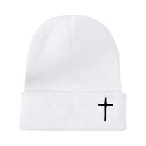 Gorro De Inverno Unissex Tricotado Com Design De Letra Bordada E Cruz, Boné De Outono Para Mulheres Gorro De Inverno Unissex Tricotado Com Design De Letra Bordada E Cruz, Boné De Outono Para Mulheres