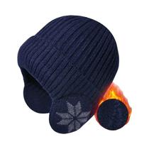 Gorro De Inverno Unissex Tricotado Com Forro De Pelúcia E Protetor De Orelhas, Boné Quente Para Moda