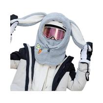 Gorro De Lã De Inverno Com Orelhas De Coelho, Cachecol Quente, Capa De Capacete Confortável E Macia