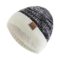Gorro De Lã Grosso Estilo Coreano Para Inverno, Pequeno, De Tricô Com Letras, Que Valoriza O Rosto,