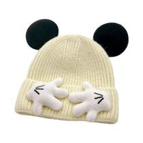 Gorro De Lã Quente De Inverno Para Crianças Com Orelhas De Rato, Boné De Cartoon Fofo Para Presente