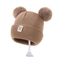 Gorro De Lã Quente De Inverno Para Crianças Com Protetor De Orelhas E Pom Pom Para Bebês