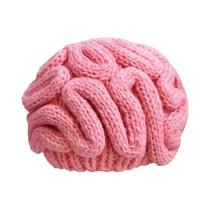 Gorro De Lã Rosa Quente Tricotado À Mão Engraçado Presente De Feriado Gorro De Malha
