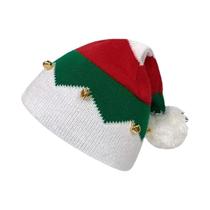 Gorro De Lã Tricotado Em Cores Vermelhas Para Mãe E Filhos Com Sino, Chapéu Festivo De Inverno Gorro De Lã Tricotado Em Cores Vermelhas Para Mãe E Filhos Com Sino, Chapéu Festivo De Inverno