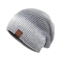 Gorro De Lã Tricotado Para Mulheres, Quente E Confortável, Com Gradiente Colorido E Pelúcia, Ideal