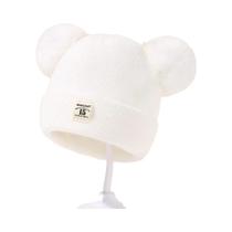 Gorro De Lã Tricotado Quente De Inverno Para Crianças Com Protetor De Orelhas E Pom Pom Para Bebês