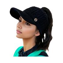 Gorro De Lã Tricotado Quente Para Adolescentes Femininas, Estilo Outono Inverno, Chapéu Acolchoado