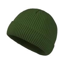 Gorro De Lã Tricotado Unissex Quente, Cor Sólida, Estilo Da Moda Outono Inverno