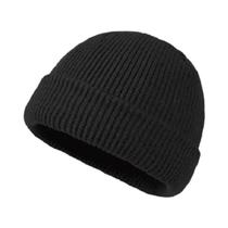 Gorro De Lã Tricotado Unissex Quente, Cor Sólida, Estilo Moderno Para Outono E Inverno