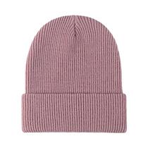 Gorro de malha preta unissex, boné de caveira liso quente para inverno ao ar livre, moda atacado
