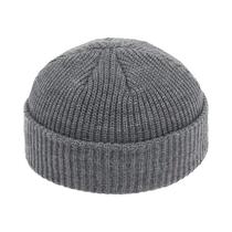 Gorro de malha unissex boné moda hip-hop com punho curto boné quente com nervuras chapéu de pescador