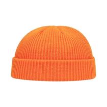 Gorro De Malha Unissex Outono Inverno Estilo Marinheiro Beanie Skullcap Curto Sem Aba Retro Estilo