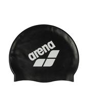Gorro de Natación ARENA Unisex de Silicona Suave y Elástico Negro Blanco