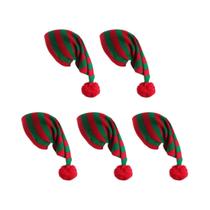 Gorro De Natal Unissex Com Cauda Longa, Gorro De Tricô Com Pom Pom Jumbo, Acessório Para Festas De