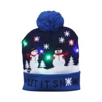 Gorro De Natal Unissex Com LED, Boné De Malha Iluminado Para O Inverno Com LEDs Coloridos Para O Ano