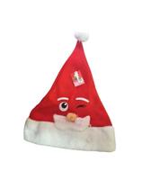 Gorro de Papai noel de pelúcia com carinha Fantasia