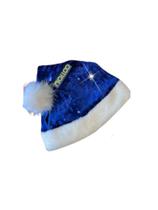 Gorro de Papai Noel Luxo Azul para cachorro e gato