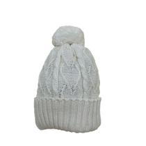 Gorro de Tricô Para Meninas Com Pompom Pérola Gorro de Tricô Para Meninas Com Pompom Pérola