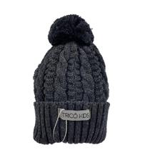 Gorro de Tricô Para Meninos Com Pompom Cinza Escuro Gorro de Tricô Para Meninos Com Pompom Cinza Escuro