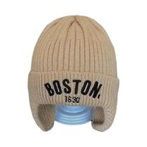 Gorro De Tricô Quente De Inverno Para Meninas E Meninos, Boné Vintage Bordado BOSTON Para Crianças