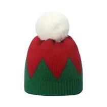 Gorro De Tricô Vermelho E Verde Para Bebês, Quente Para O Inverno, Chapéu De Festa De Natal E Ano