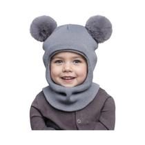 Gorro E Cachecol De Inverno Para Bebês Meninos E Meninas, Boné De Pompom Fofo, Proteção Quente Para