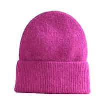 Gorro Feminino Azul De Lã Cashmere E Angorá, Quente Para Inverno, Macio, Tricotado, Para Esqui E