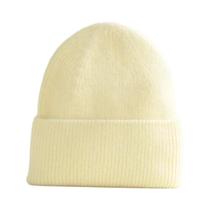 Gorro Feminino Azul De Lã Cashmere E Angorá, Quente Para Inverno, Macio, Tricotado, Para Esqui E