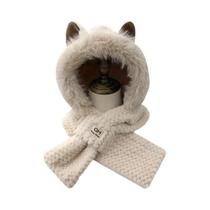 Gorro Feminino Com Orelhas De Gato E Pom-Pom, Forrado Com Fleece Macio, Chapéu De Inverno Fofo, Boné