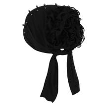 Gorro feminino com perolização floral india chapéu muçulmano babado câncer quimio gorro turbante envoltório boné